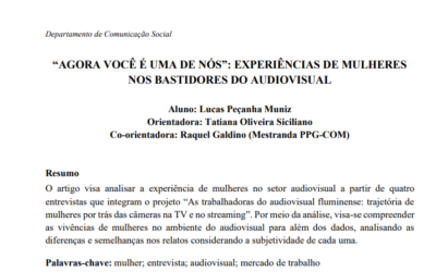 “Agora você é uma de nós”: Experiências de Mulheres nos Bastidores do Audiovisual